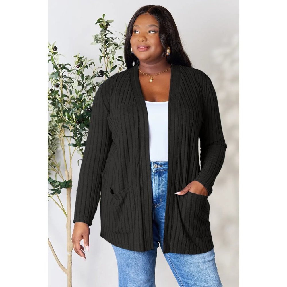 Basic Bae Full Size Ribbed Open Front Cardigan Wi… - image 1